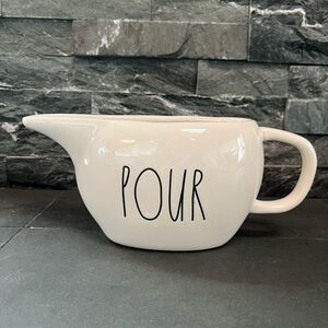 Rae Dunn By Magenta POUR Gravy Boat Creamer Sauce Artisan Collection Bone White